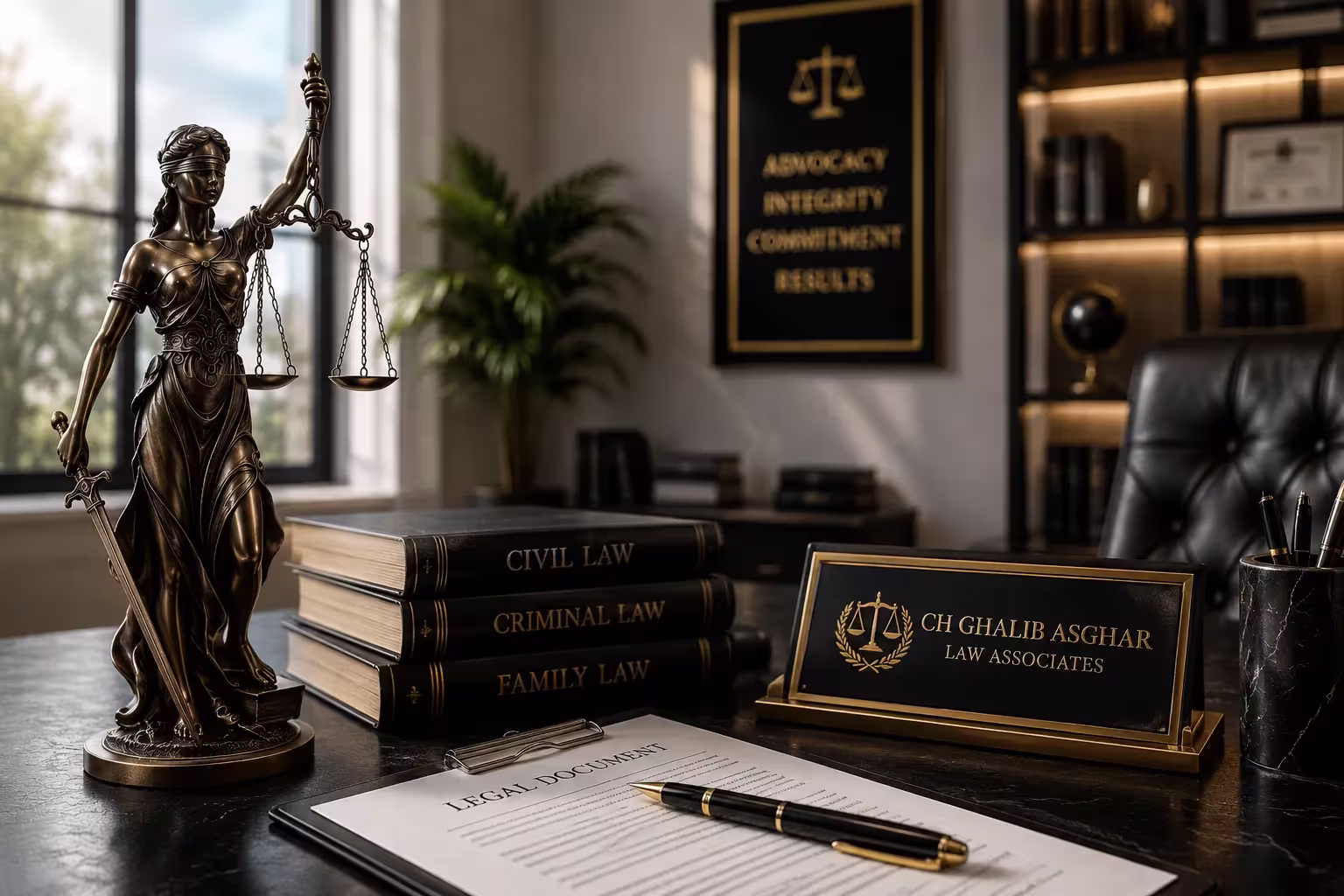 Legal consultation and case review at Chaudhry Ghalib Asghar Law Associates in Lahore